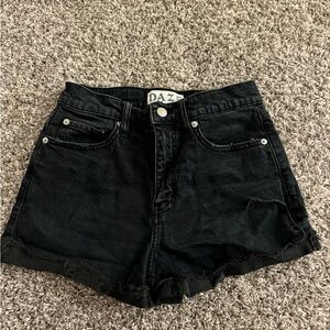Daze black jean shorts, worn once!